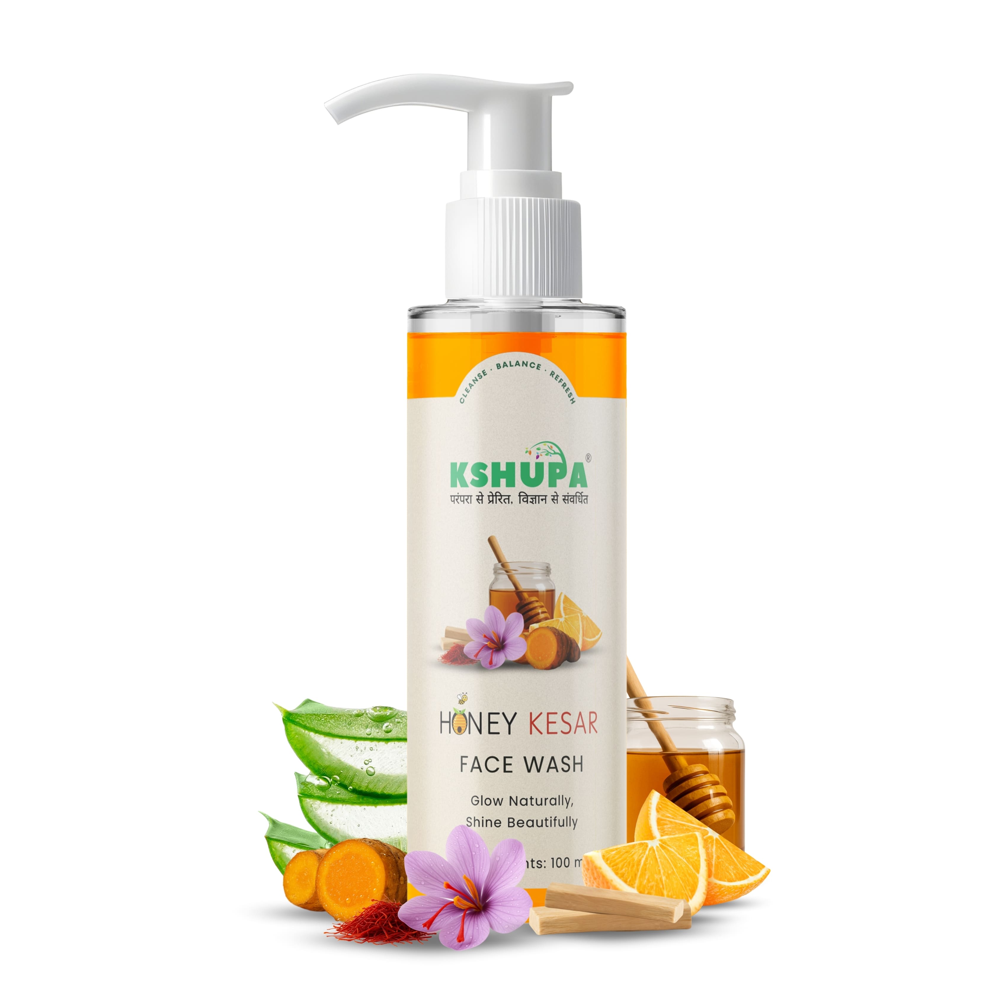 Honey Kesar Face Wash ∣ Saffron & Honey for Anti-Tanning, Hydration & Natural Brightening