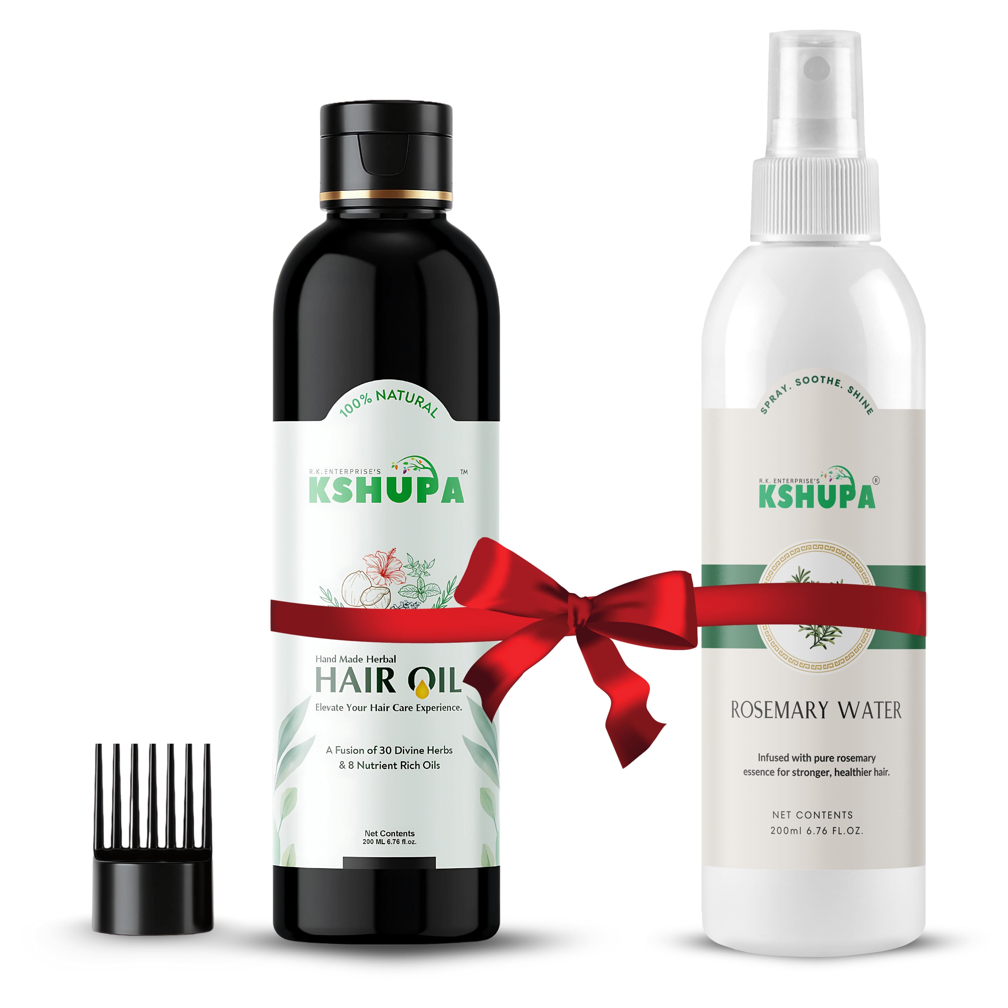 HERBAL HAIR GROWTH COMBO | Handmade Herbal Hair Oil (200ml) + Rosemary Water (200ml) | Anti Hair Fall & Scalp Refresh