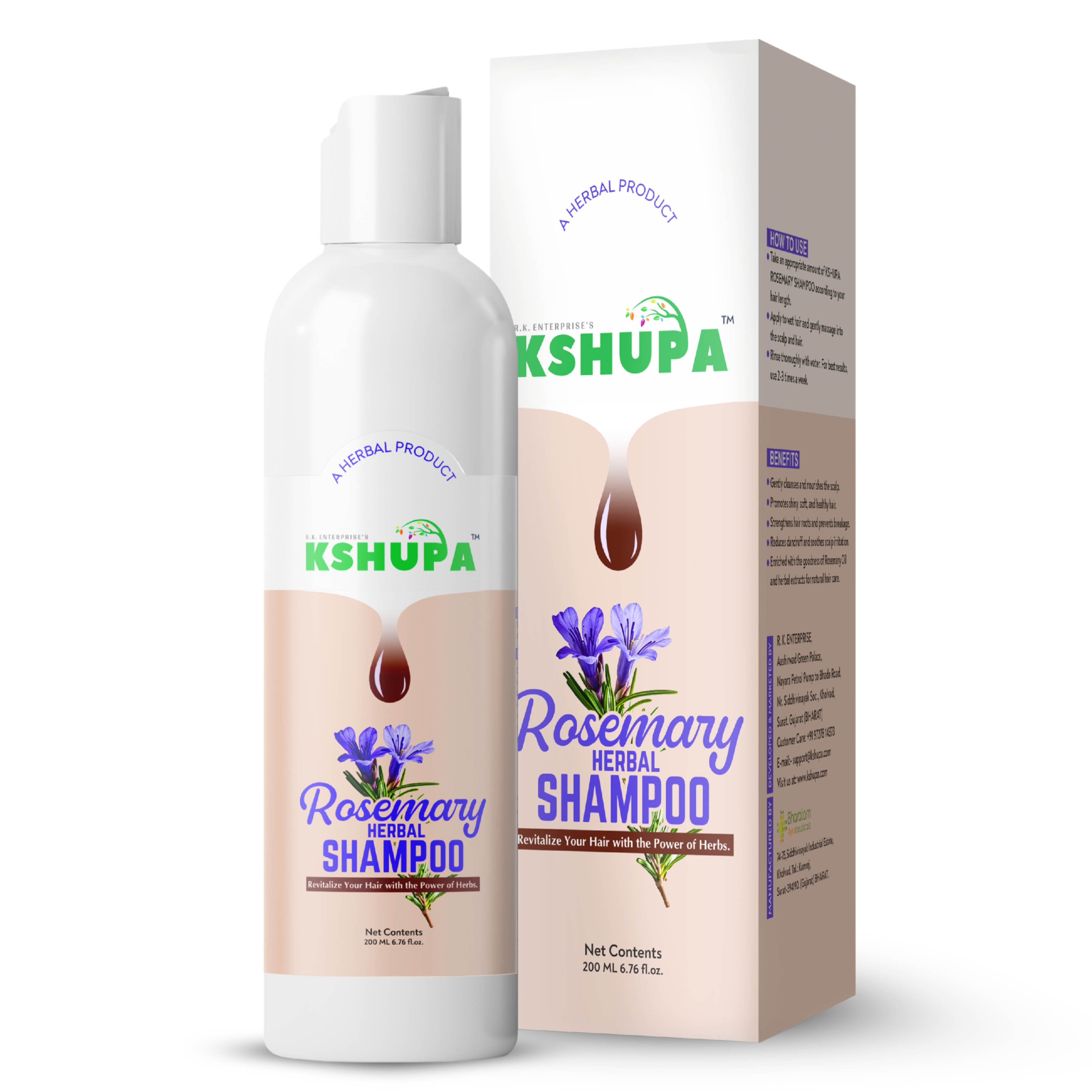 ROSEMARY HERBAL SHAMPOO | Anti Hair Fall & Dandruff Control | Sulfate-Free
