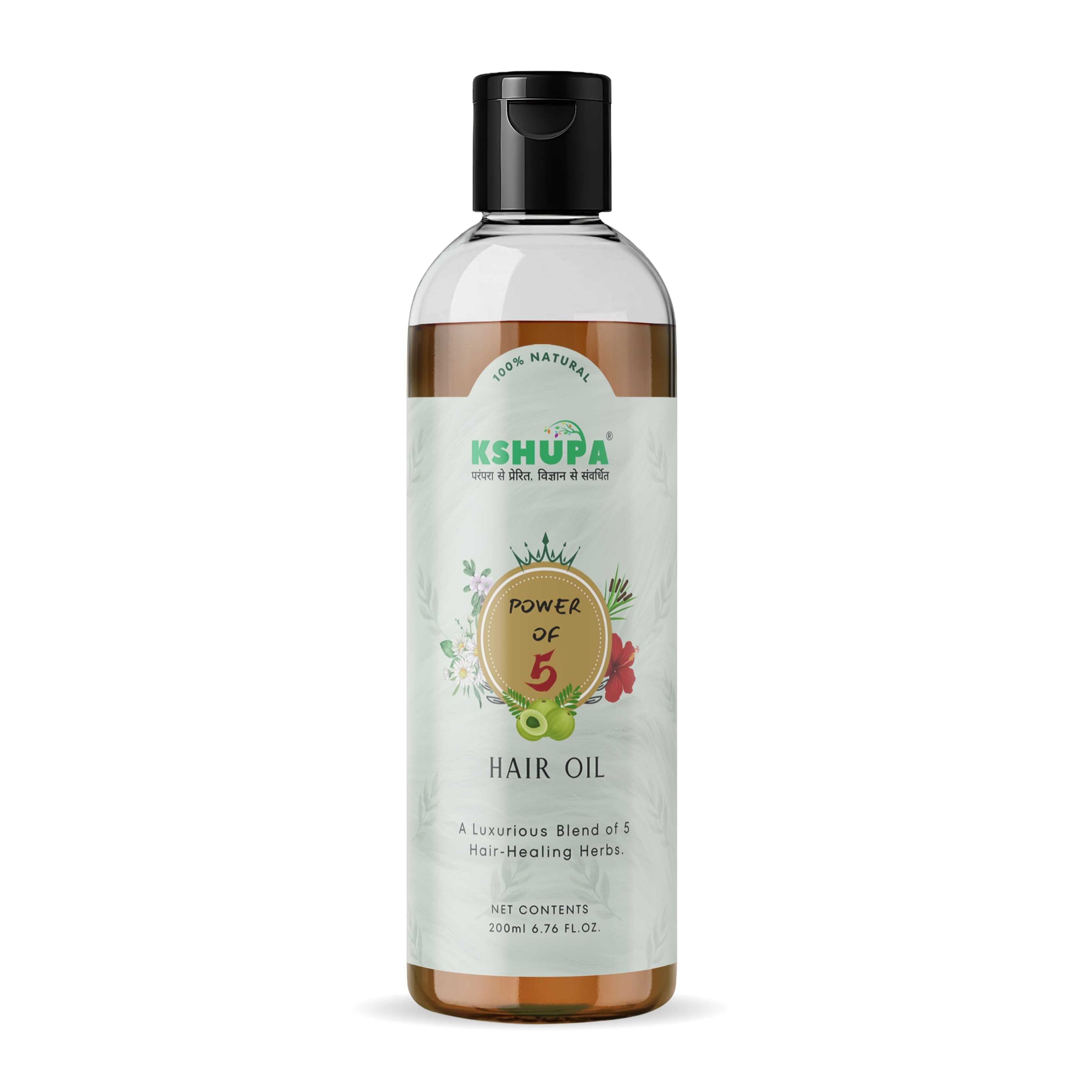 POWER OF 5 HAIR OIL  | Bhringraj, Amla, Hibiscus, Brahmi & Motha